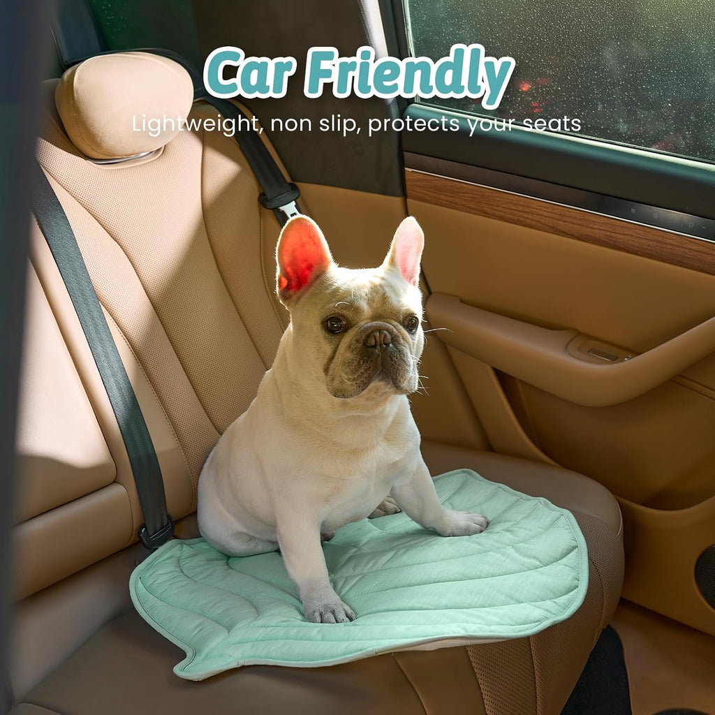 COZY KISS Dog Cooling Mat for Dogs or Cats, Leaf Shaped Pet Pad, 27x23 inch