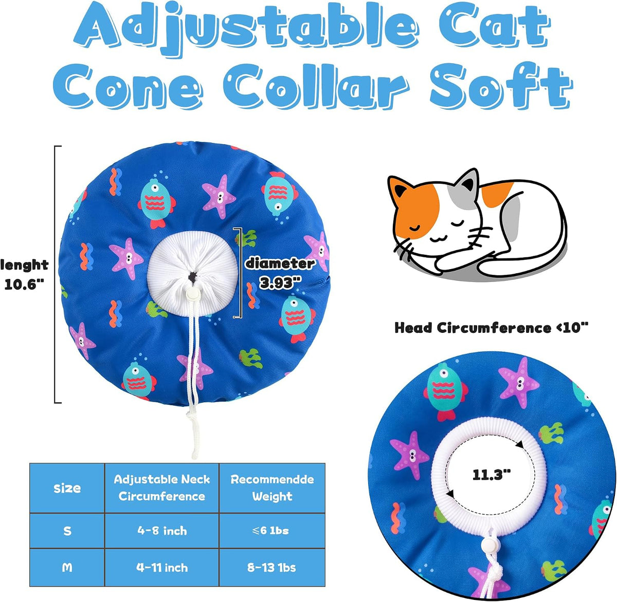 Soft Cat Cone, Medium Waterproof Cat Recovery Collar