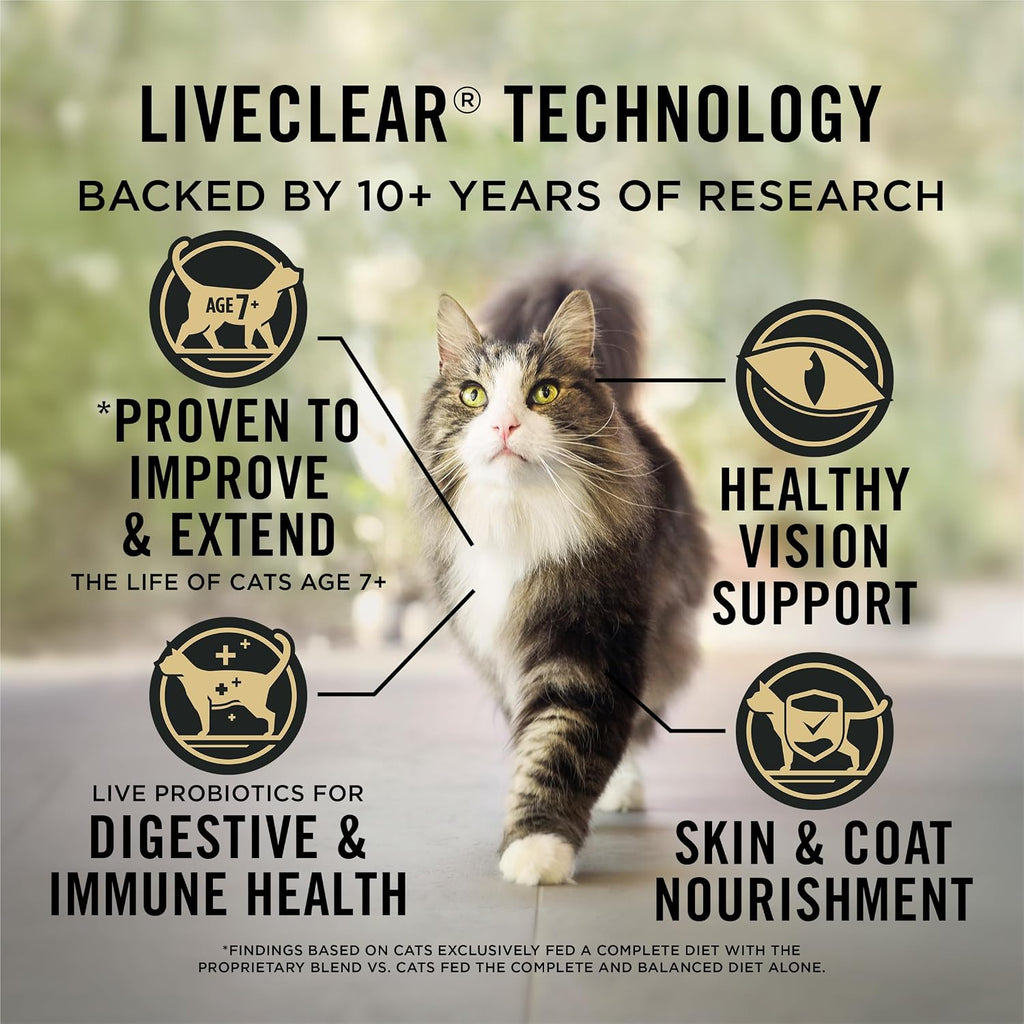 Purina Pro Plan LiveClear Senior Cat Food, Chicken & Rice, 5.5 lb Bag