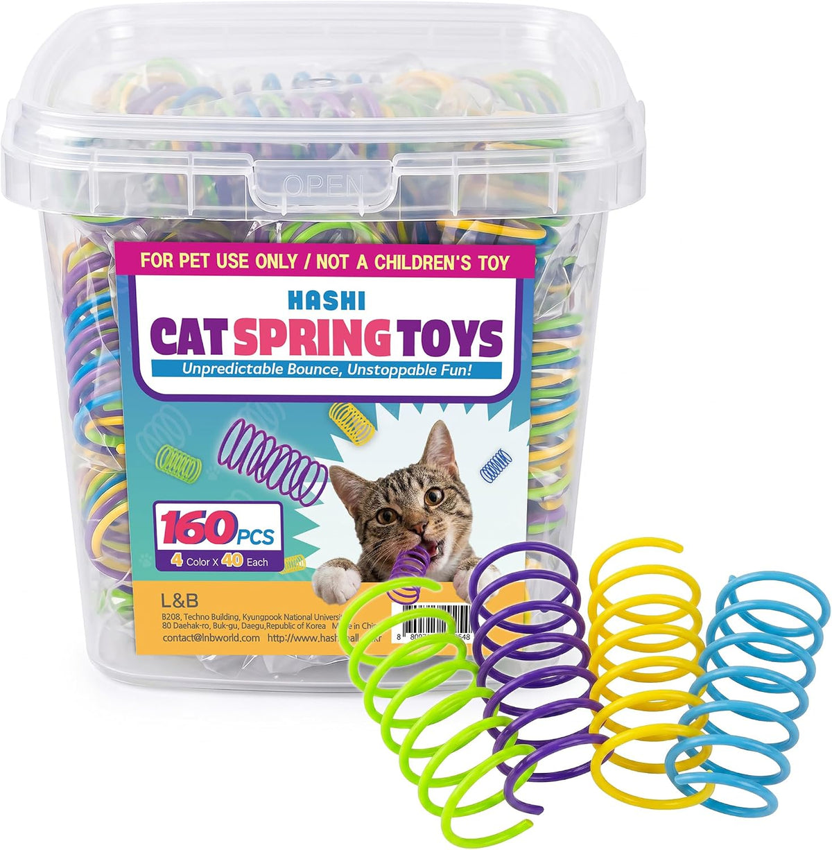 HA SHI 160pc Cat Spring Toys - Spiral Coils for Indoor Cats & Kittens