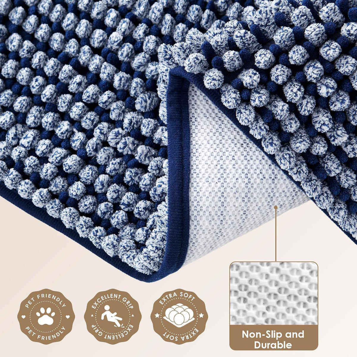 EHEYCIGA 48x30 Super Absorbent Dog Door Mat for Muddy Paws Entryway Rug