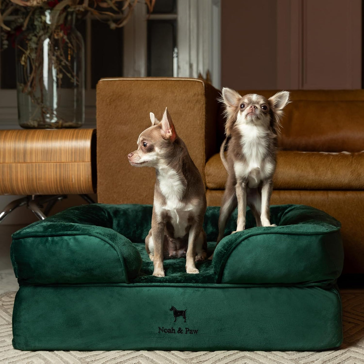 NOAH & PAW Dog Bed, Orthopedic Memory Cooling Foam (2X Base) 28x23x11in