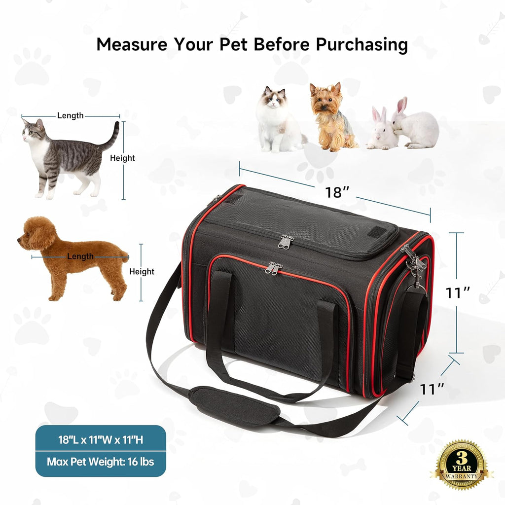 EliteField Soft-Sided Pet Carrier for Cats & Small Dogs (3-Year Warranty)