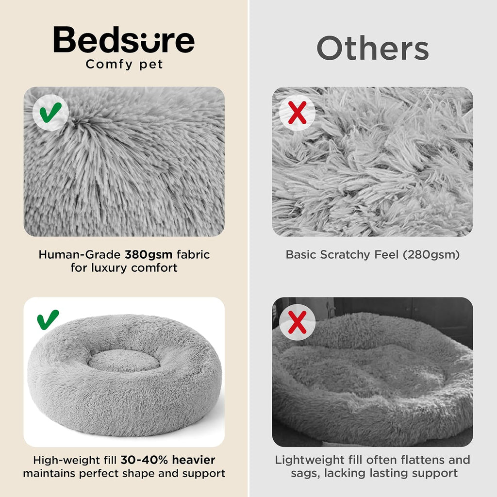 Bedsure Calming Dog Beds Large Sized Dog Donut Washable Pet Bed,36ins