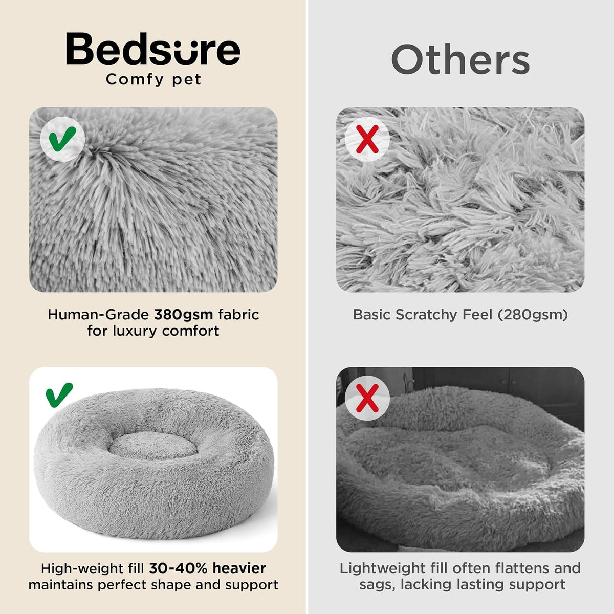 Bedsure Calming Small Dog Bed Donut Washable Cat＆Puppy Bed,23 inches