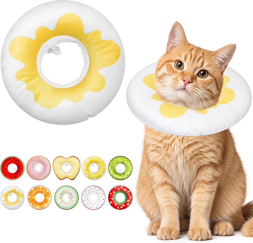 Cat Cone Collar Soft, Adjustable Cat Recovery Cone (Egg, M)