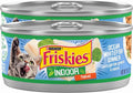 Friskies Purina Indoor Cat Food Flaked Ocean Whitefish Dinner with Garden Greens in Sauce - 5.5 oz. Cans (Pack of 24)