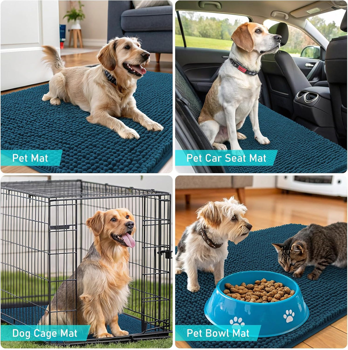 OLANLY Dog Door Mat for Muddy Paws 34x21, Super Absorbent Chenille Mud Mat