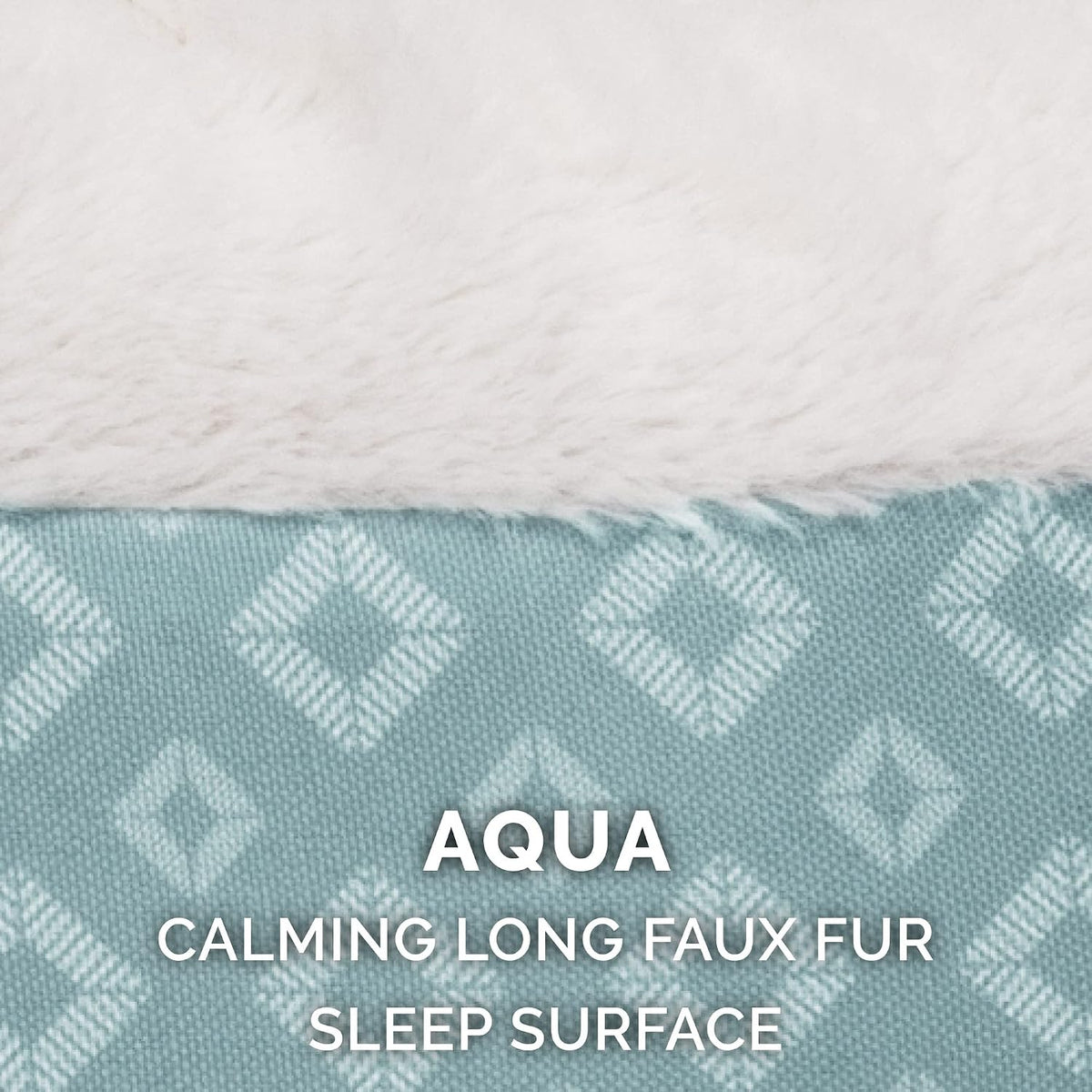 Furhaven Replacement Donut Dog Bed Cover Plush & Diamond Print Calming Cuddler, Machine Washable - Aqua, Large