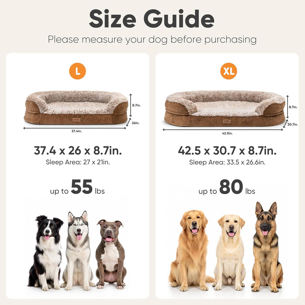 FUKUMARU X-Large Thickened Dog Couch Bed, Orthopedic, Waterproof & Washable