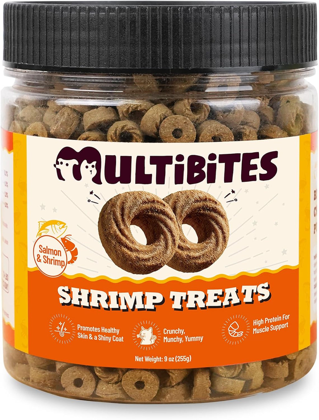 9 oz Shrimp Treats Skin & Coat Support Salmon Flavor for Cat