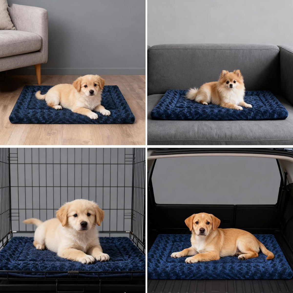Dog Bed Mat - Crate Pad - Reversible Mat for Pet Comfort - Soft Bed Crate Pads with Dual-Sided Design for All Seasons - Durable, Machine Washable Mat for Travel and Home