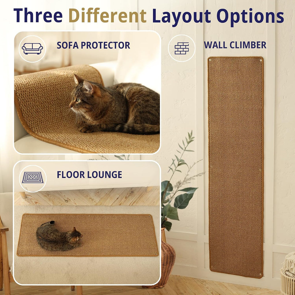 Cat Wall Climbing Carpet - Cat Wall Scratcher 50" x 17" with Fixed Nails