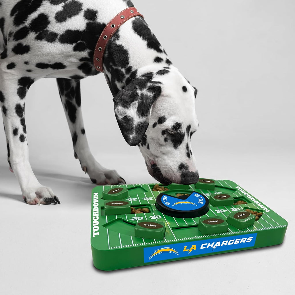 Pets First NFL Los Angeles Chargers Large Puzzle Toy for Dogs, Slow Feeder Board for Pets, New Bigger Size, Interactive Doggie Treat Toy
