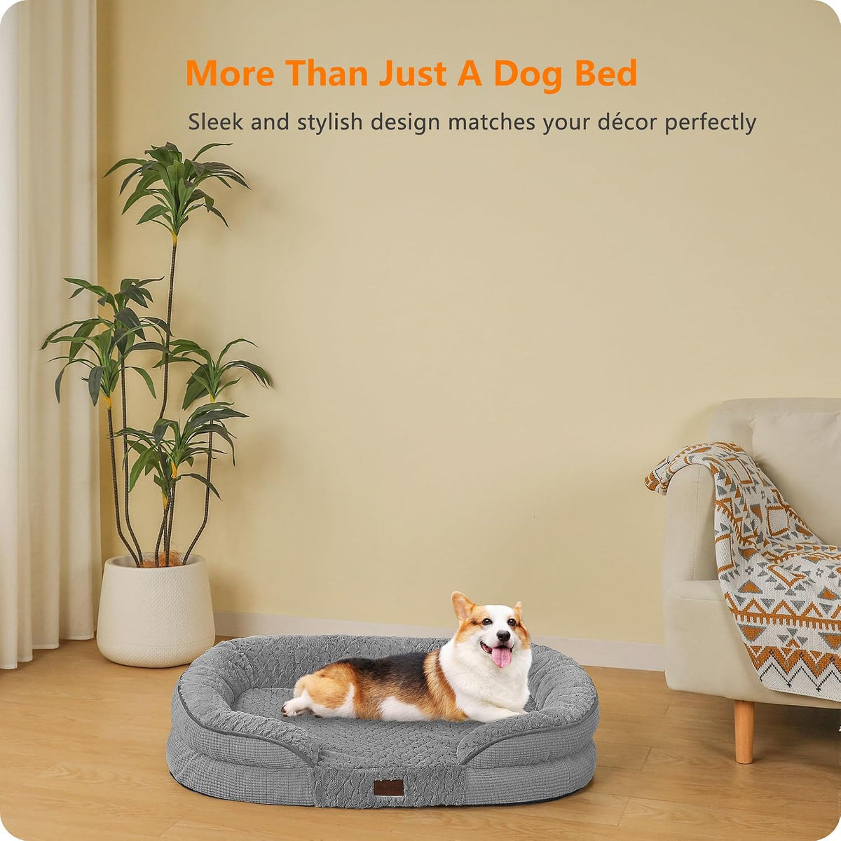 Dwanton Orthopedic Waterproof Medium Dog Bed Sofa, Gel Memory Foam, 36"