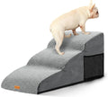 Dog Stairs for Small Dogs, Extended 3-Step Foam Pet Ramp for Bed Couch