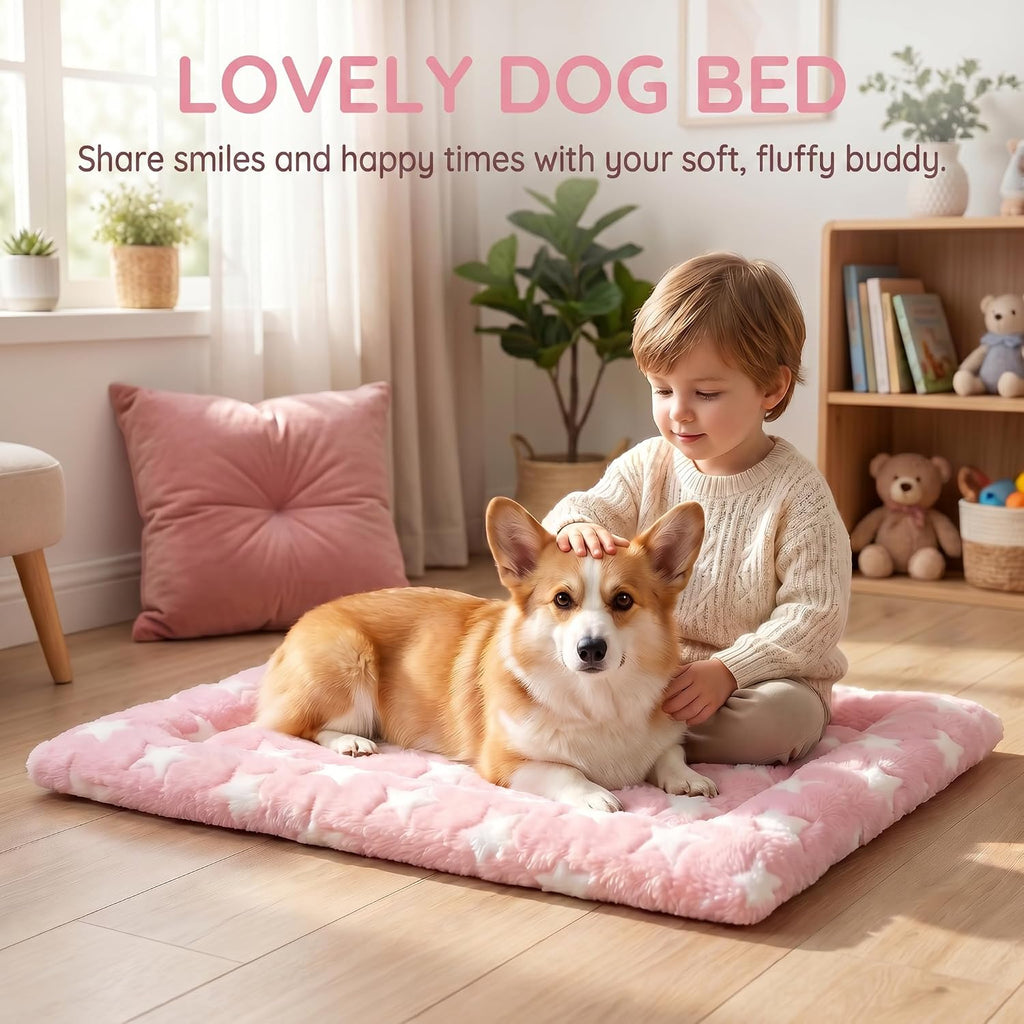 Dog Bed Mat - Soft Crate Pad for Kennel, Durable Pet Bed for Small Dogs & Cats