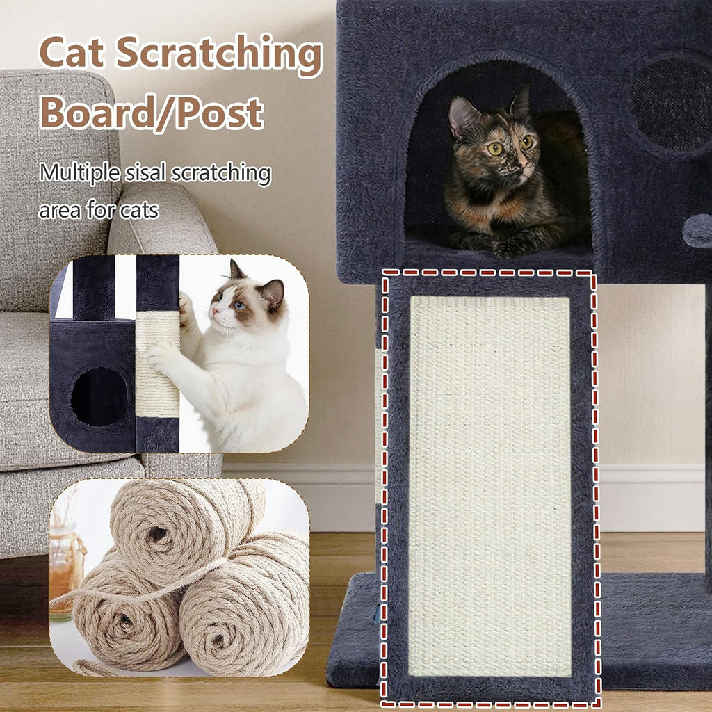 Gitelsnour Cat Tree Tower 42'' with Condo, Indoor Scratching Post GCT005SG