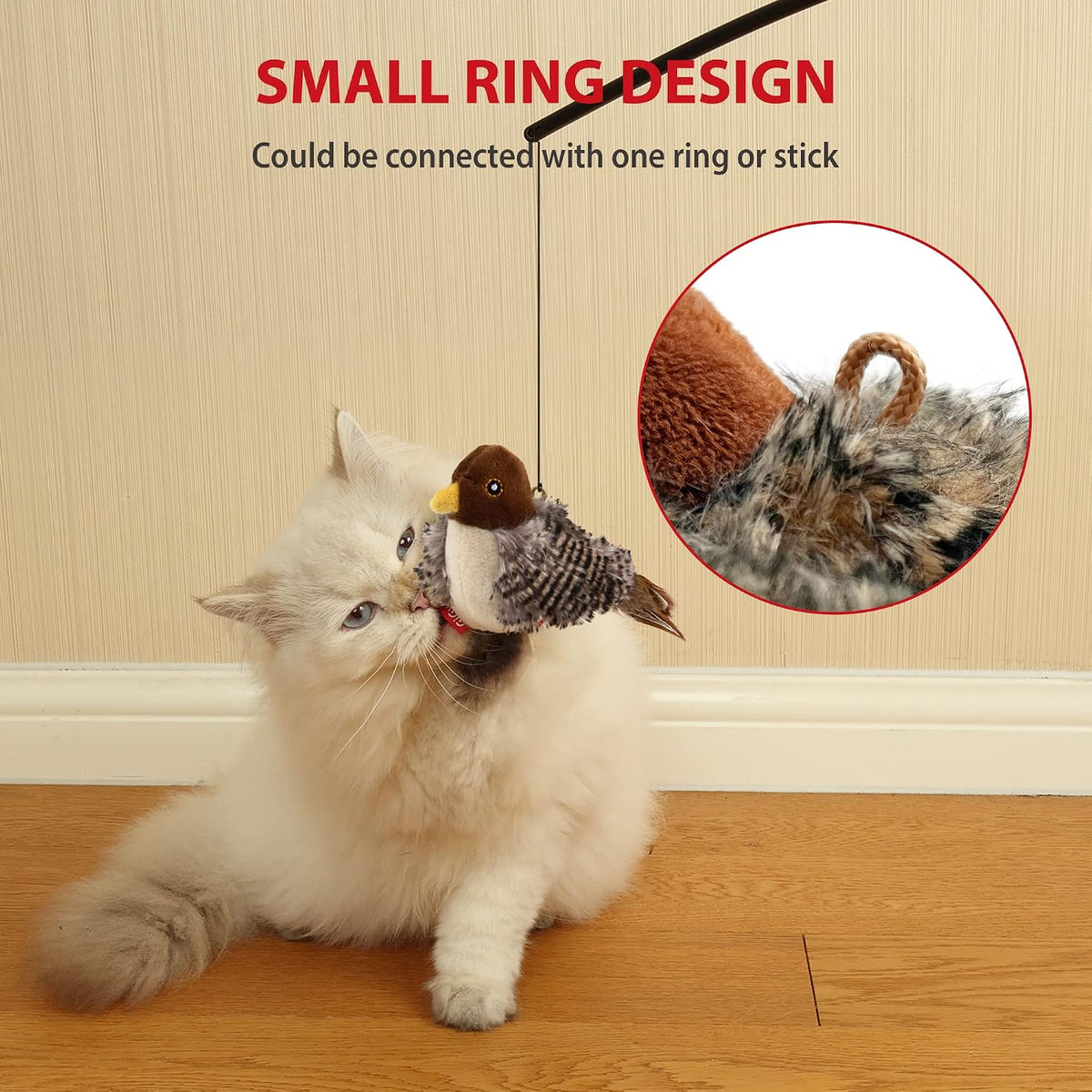 Gigwi Chirping Bird Cat Toys 2 Pack, Automatic Squeaky Toy for Cats