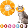 Seyezo Cat Cone Collar Soft, Adjustable Cat Recovery Cone, Orange, Medium