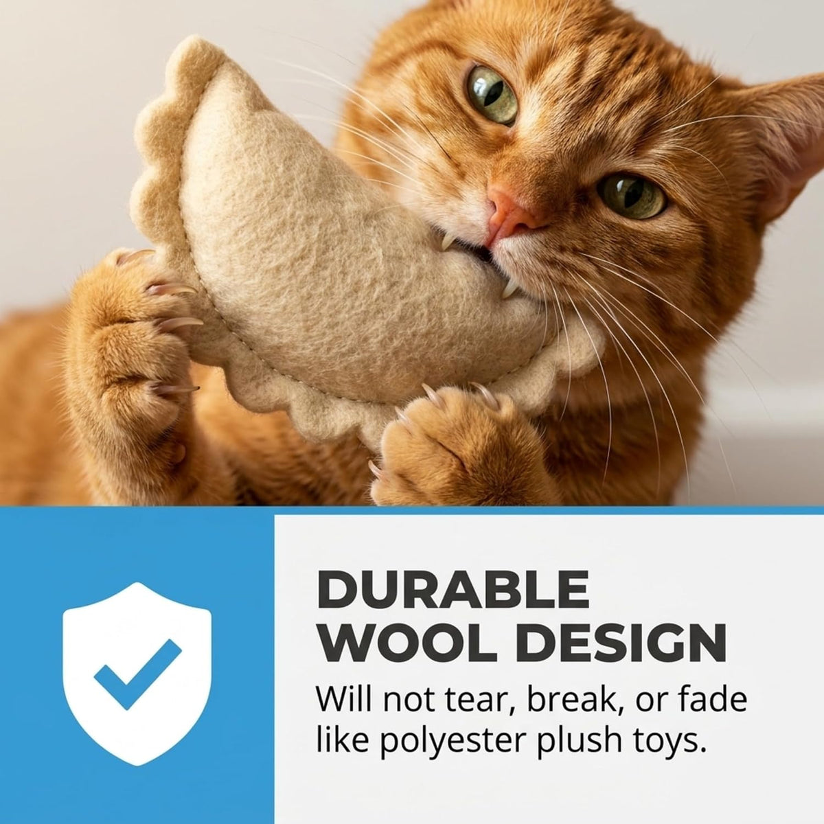 Glaciart One Wool Felt Dumpling Cat Toys with Catnip, 3 Pack Handmade Food Catnip Toys for Indoor Cats & Kittens, Interactive Kicker Toys for Exercise & Play