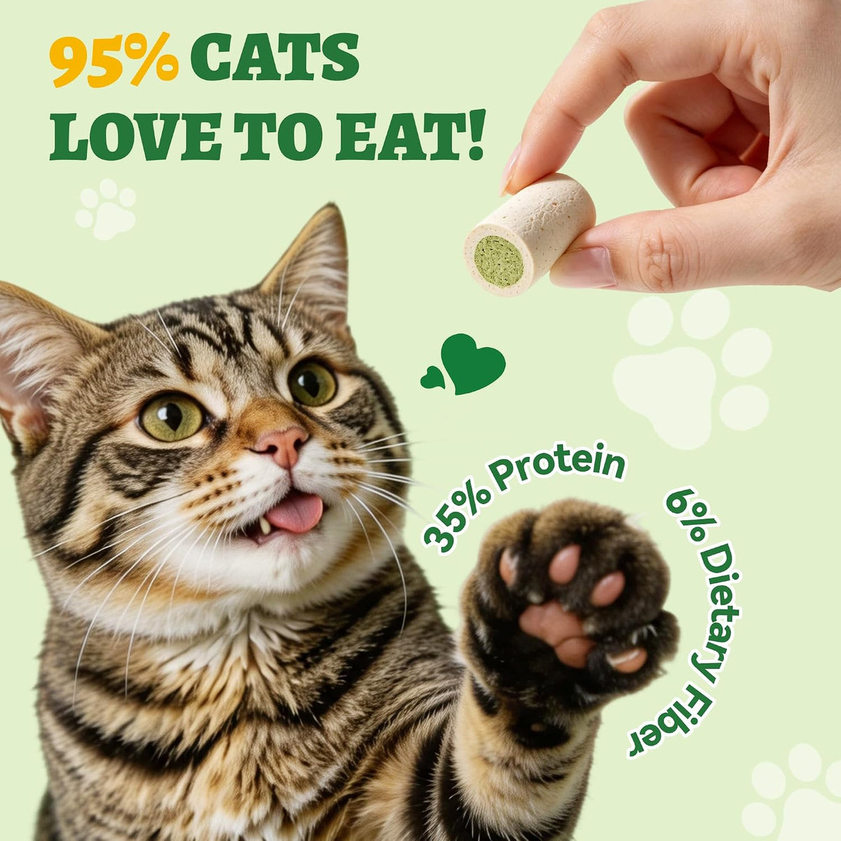 Just Try Freeze Dried Cat Treats Cat Grass Hairball Control for Cats 4 oz