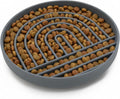 Slow Feeder Dog Bowl - Silicone Dog Bowl, Large, 9.5" x 1.5" - Charcoal