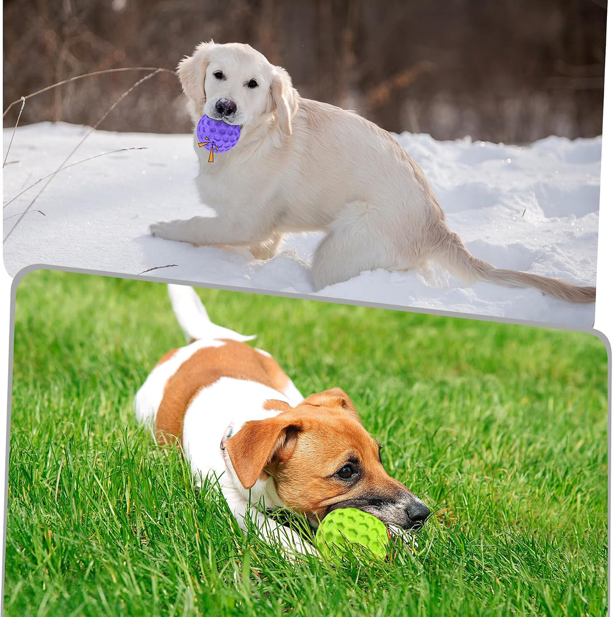 Squeaky Dog Toys for Aggressive Chewers, Indestructible Dog Balls for Aggressive Chewers, Purple Squeaky Balls for Dogs, Interactive Toys for Large Dogs to Relax