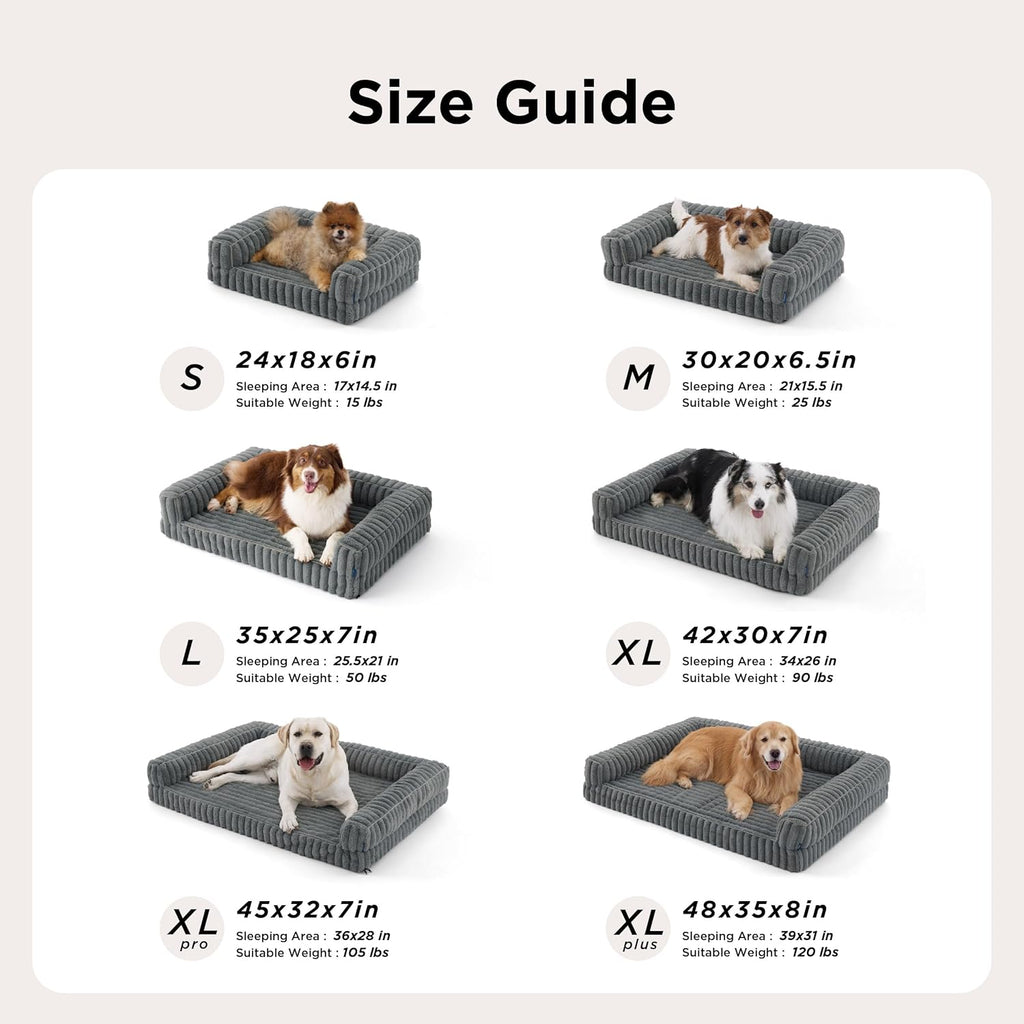 Bedsure ComfyFleece® Memory Foam Orthopedic Extra Large XXL Dog Bed 48"