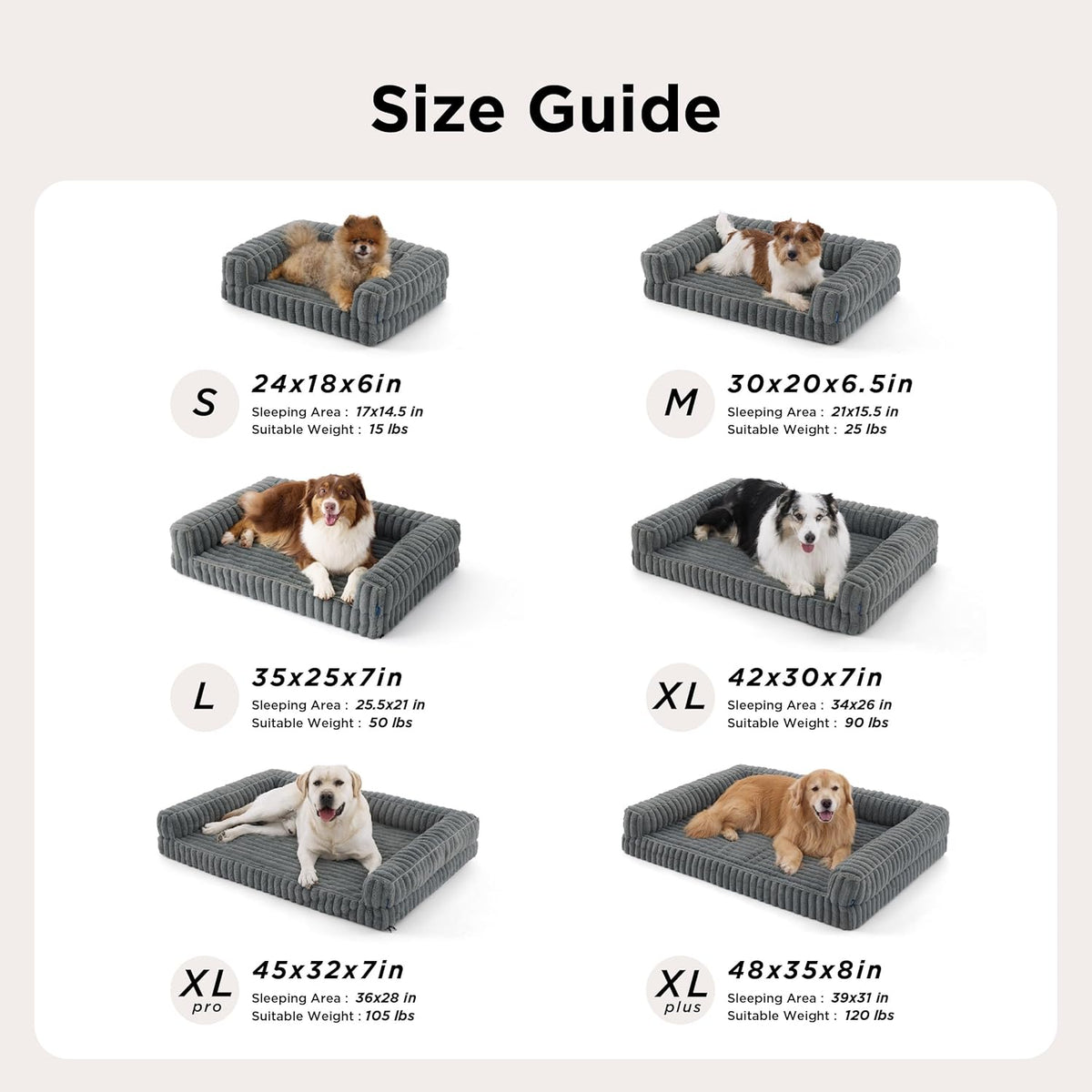 Bedsure ComfyFleece® Memory Foam Orthopedic Extra Large XXL Dog Bed 48"