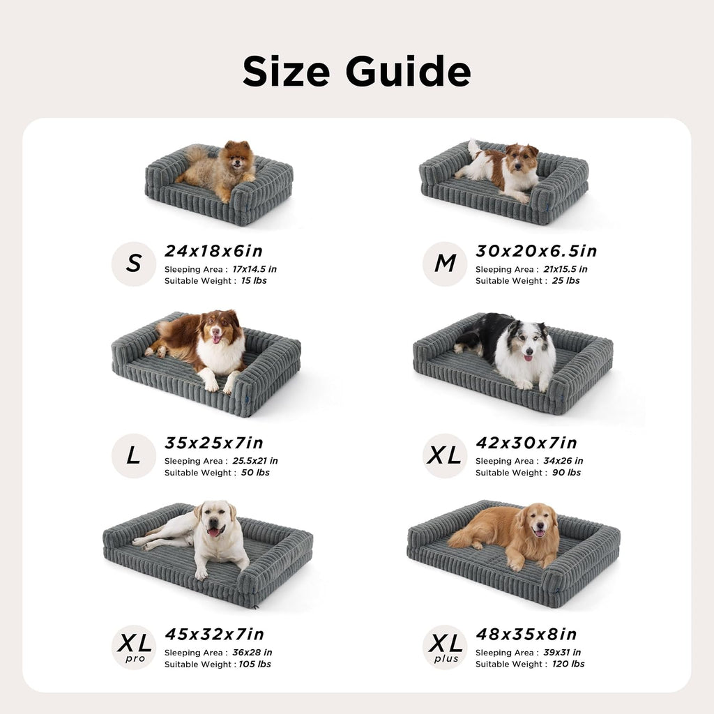 Bedsure ComfyFleece® Memory Foam Orthopedic Dog Bed Medium Size Dog 30"