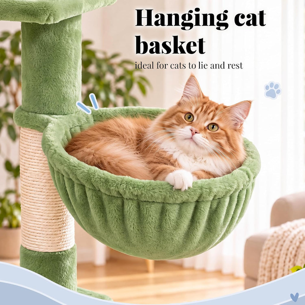 Hey-brother Cat Tree, Multi-Level Sisal Covered Scratching Posts, MPJ050GR