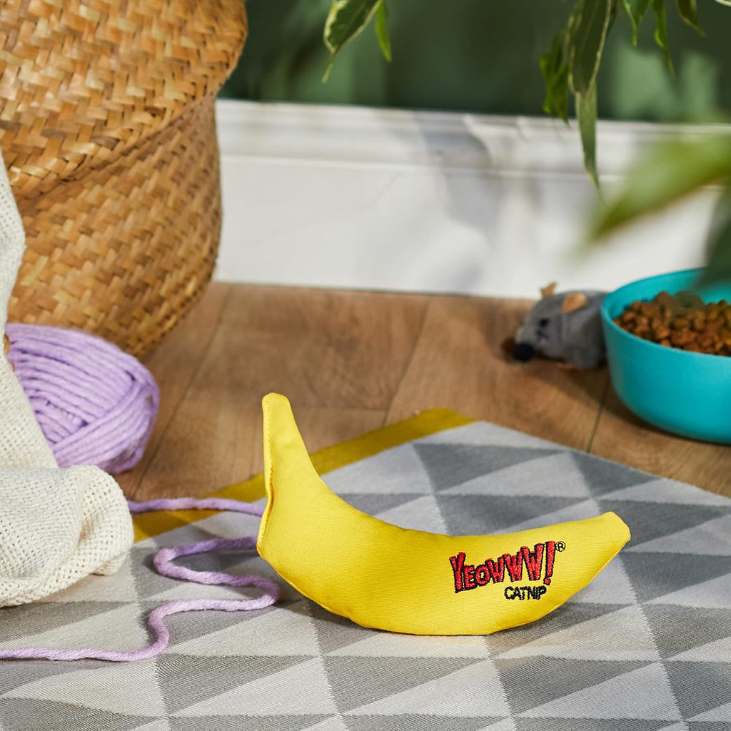 Yeowww! Catnip Chi-CAT-a Banana Toy for Cats - 7 Inches - Durable Cotton Twill - Made in the USA - Stuffed with Organically Grown Catnip (Pack of 3)