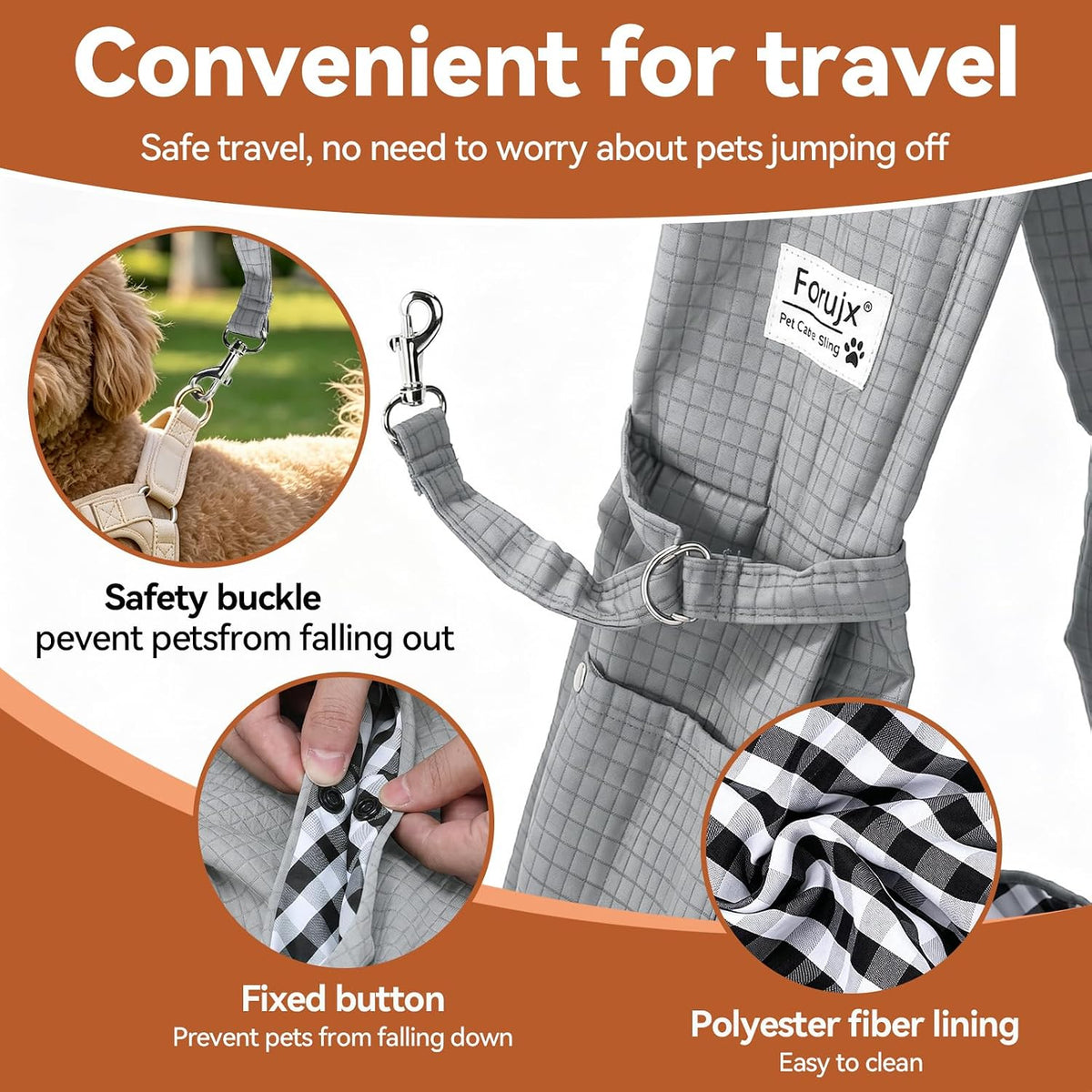 Dog Sling Carrier, Lightweight Breathable Puppy Carrier for Small Dogs&Cats