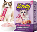 Zoody Cranberry Lickable Cat Treats with Taurine, 24 Tubes, 0.4 oz Each