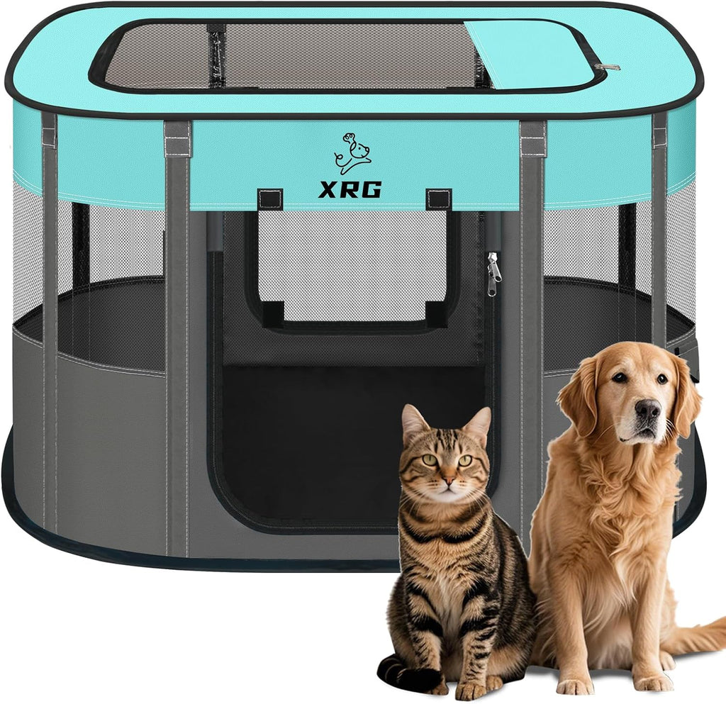 XRG Foldable Pet Playpen，Indoor Cat cage Puppy Crates M(31.5"x23.6"x21.7")