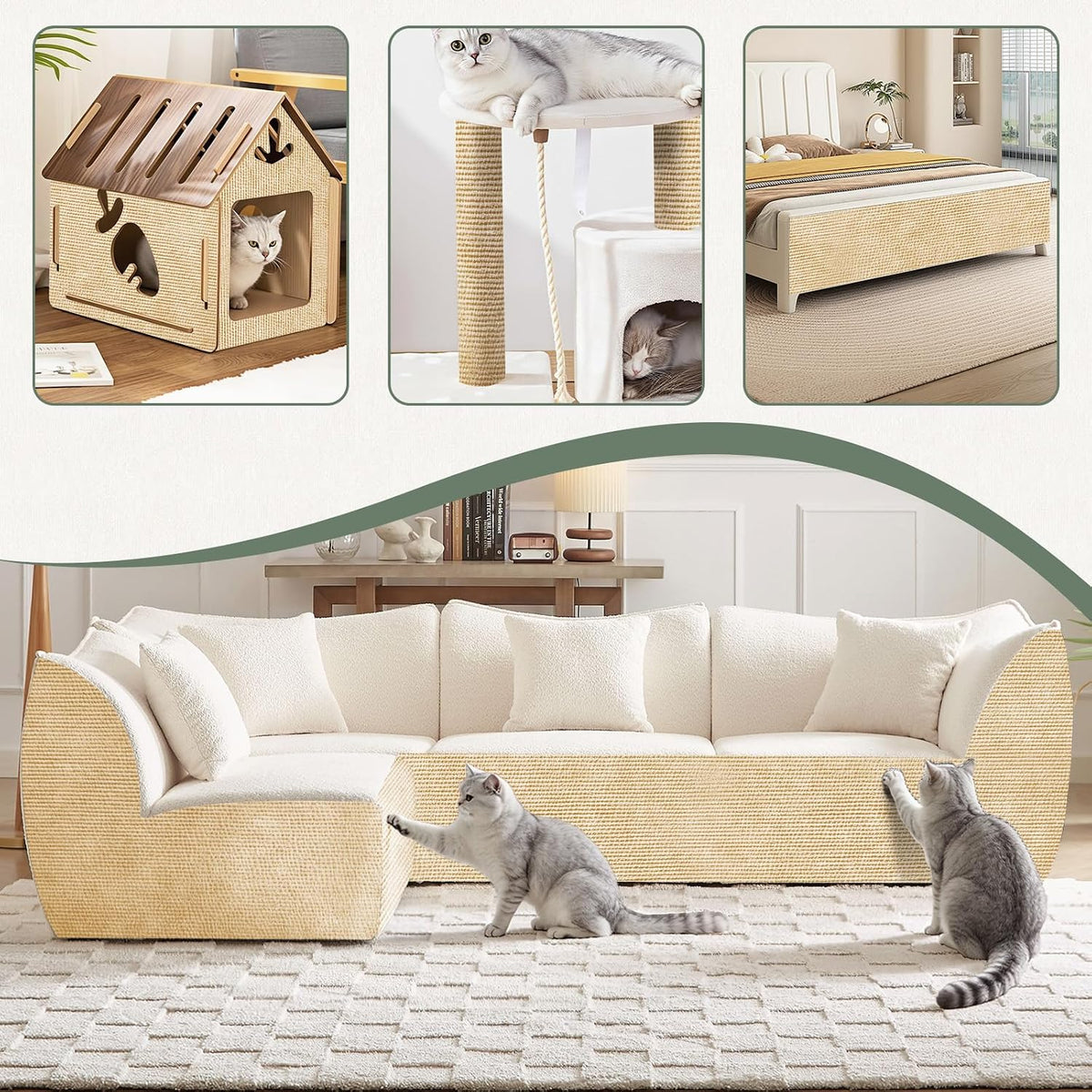 78.7x15.8In Cat Scratch Mat for Couch, Anti Scratch Furniture Protector