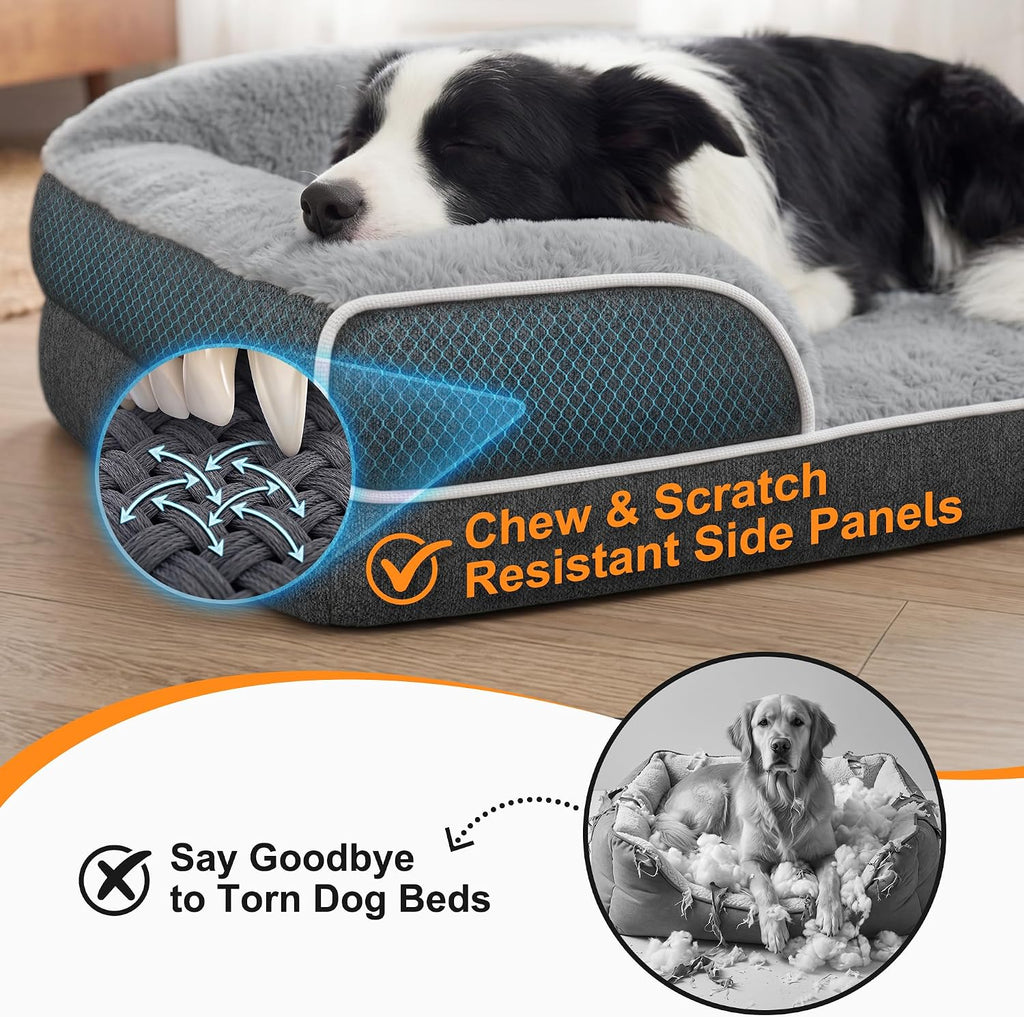 Extra Large Orthopedic Dog Bed, 53"x42", XXXL Washable Pet Couch Bed
