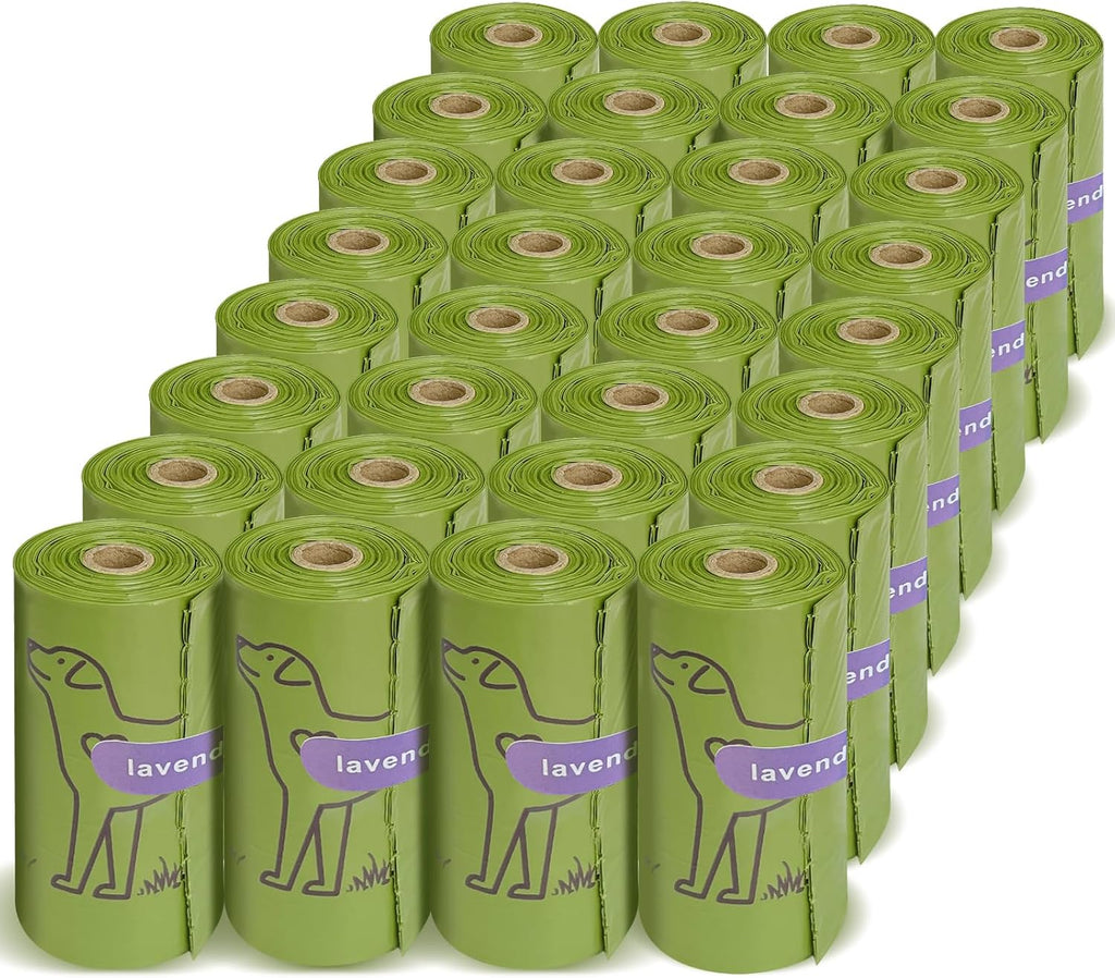 480 Count Lavender Scented 13” x 9” Dog Poop Bags Rolls | Leakproof Strong & Sturdy Waste Bags for Doggie Cat Pet