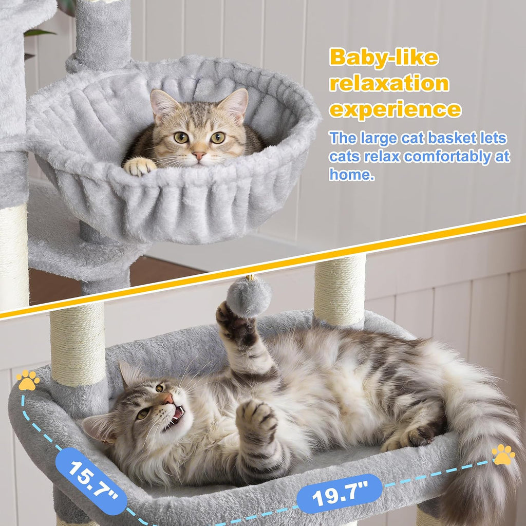 Hey-brother Cat Tree Tower with Multi-Level Platforms, Cozy Condos, MPJ085W