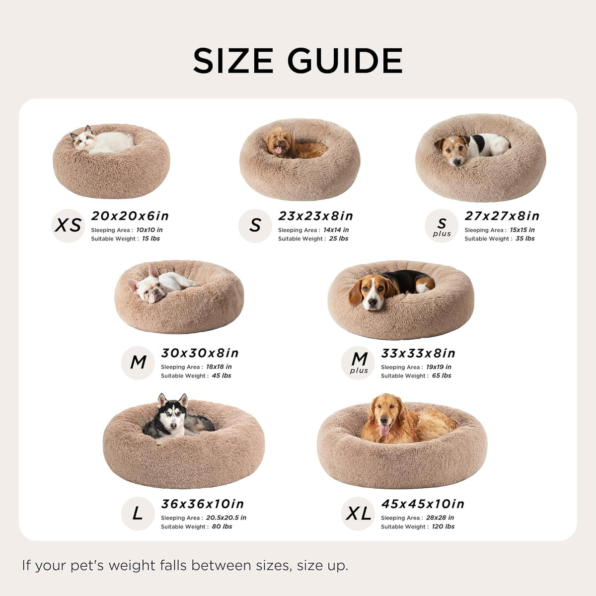 Bedsure Calming Cat Beds Donut Round Washable Kitten Bed,20 inches
