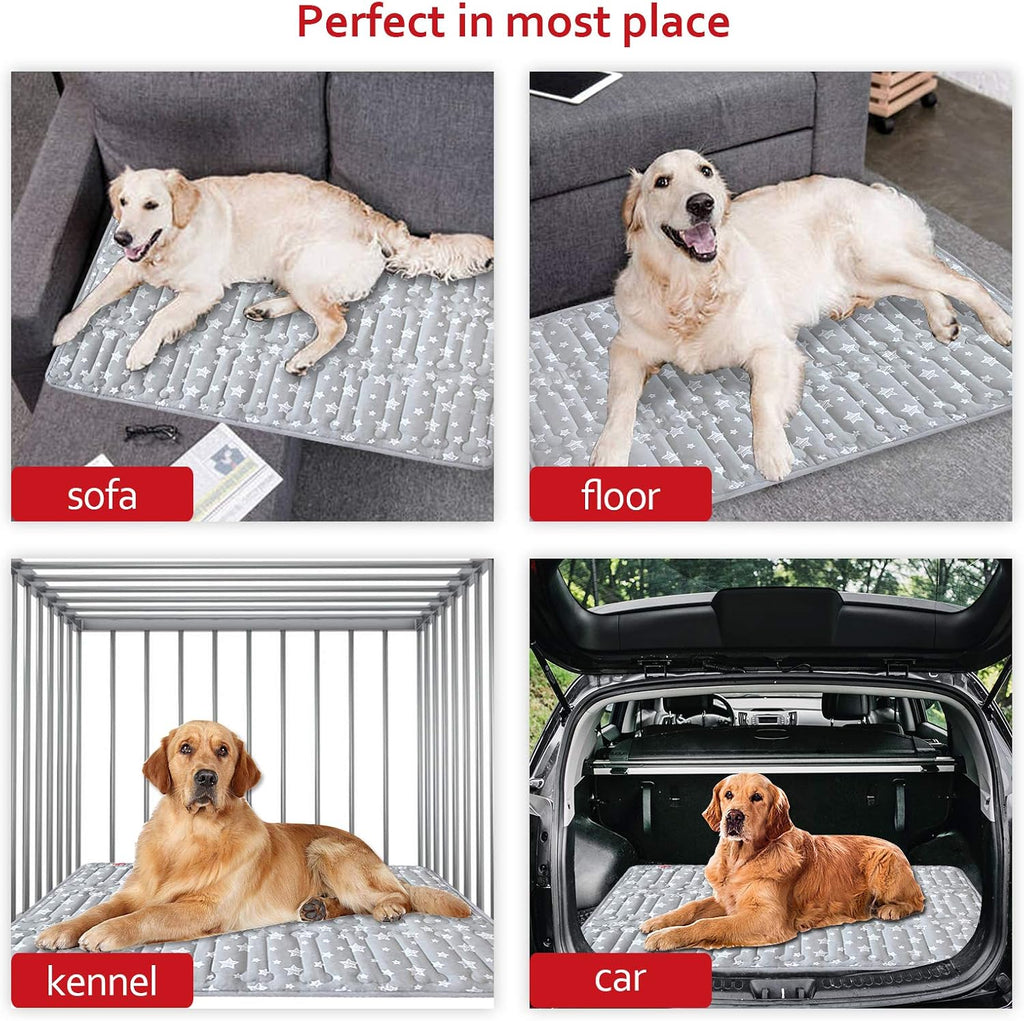Dog Crate Pad Mat (42" X 28") 2 Pack, Soft Dog Bed Mat with Cute Prints