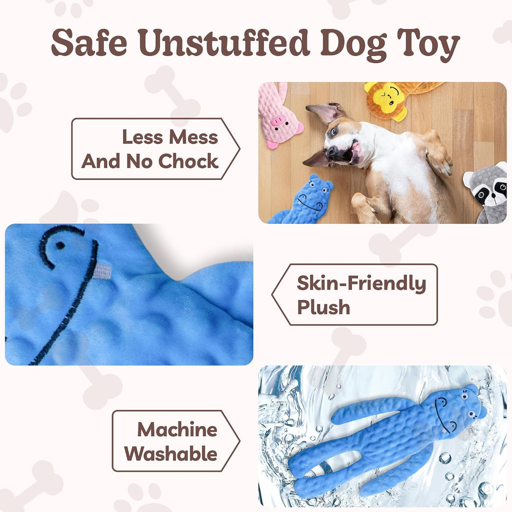 SHARLOVY No Stuffing Dog Toys 5 Pack, Crinkle Interactive Dogs Toy for Boredom, Puppy Toys for Teething to Keep Them Busy, Cute Squeaky Dogs Toy for Small, Medium, and Large Breed | Puppy Toys for Teething to Keep Them Busy, Cute Squeaky Dogs Toy for S...
