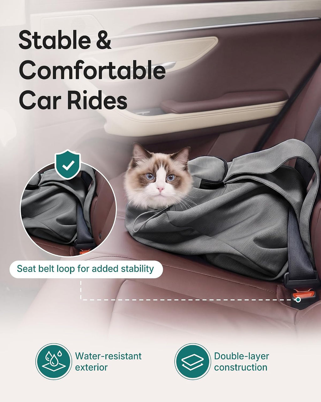 Cat Carrier Pouch, Soft Cat Grooming Restraint Bag for Vet Visits