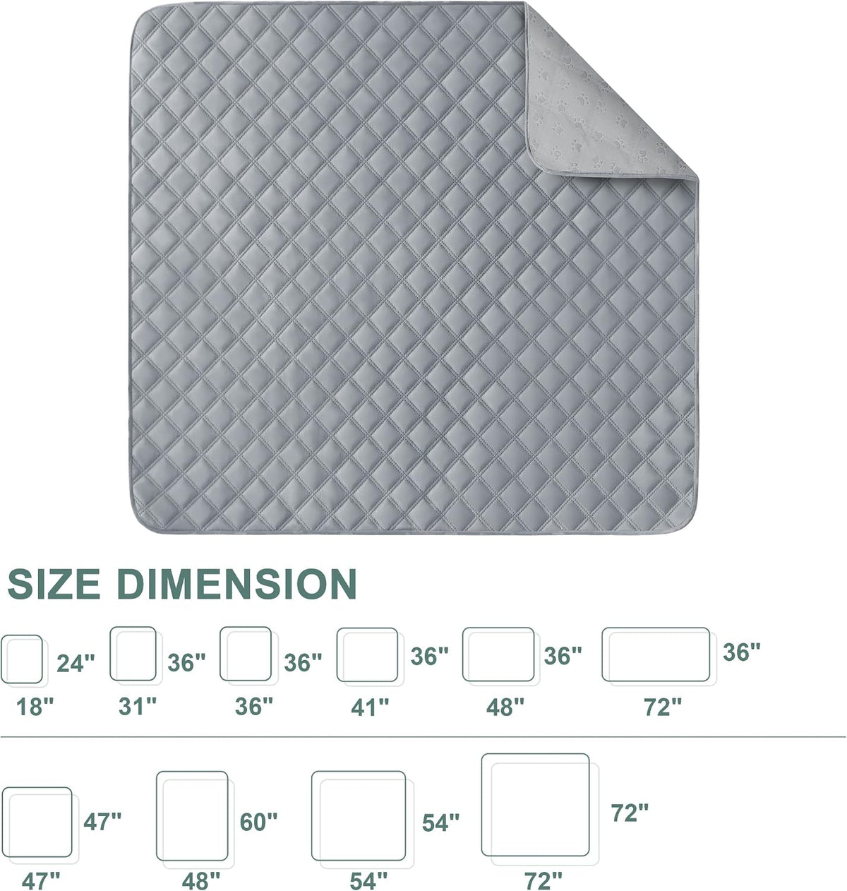 Eterish Reusable Washable Pee Pads for Dogs Extra Large 36'' x 72'' 2 Pack, Absorbent Pet Puppy Dog Training Pads Non-Slip, Waterproof Whelping Potty Pads for Dogs Leak-Proof