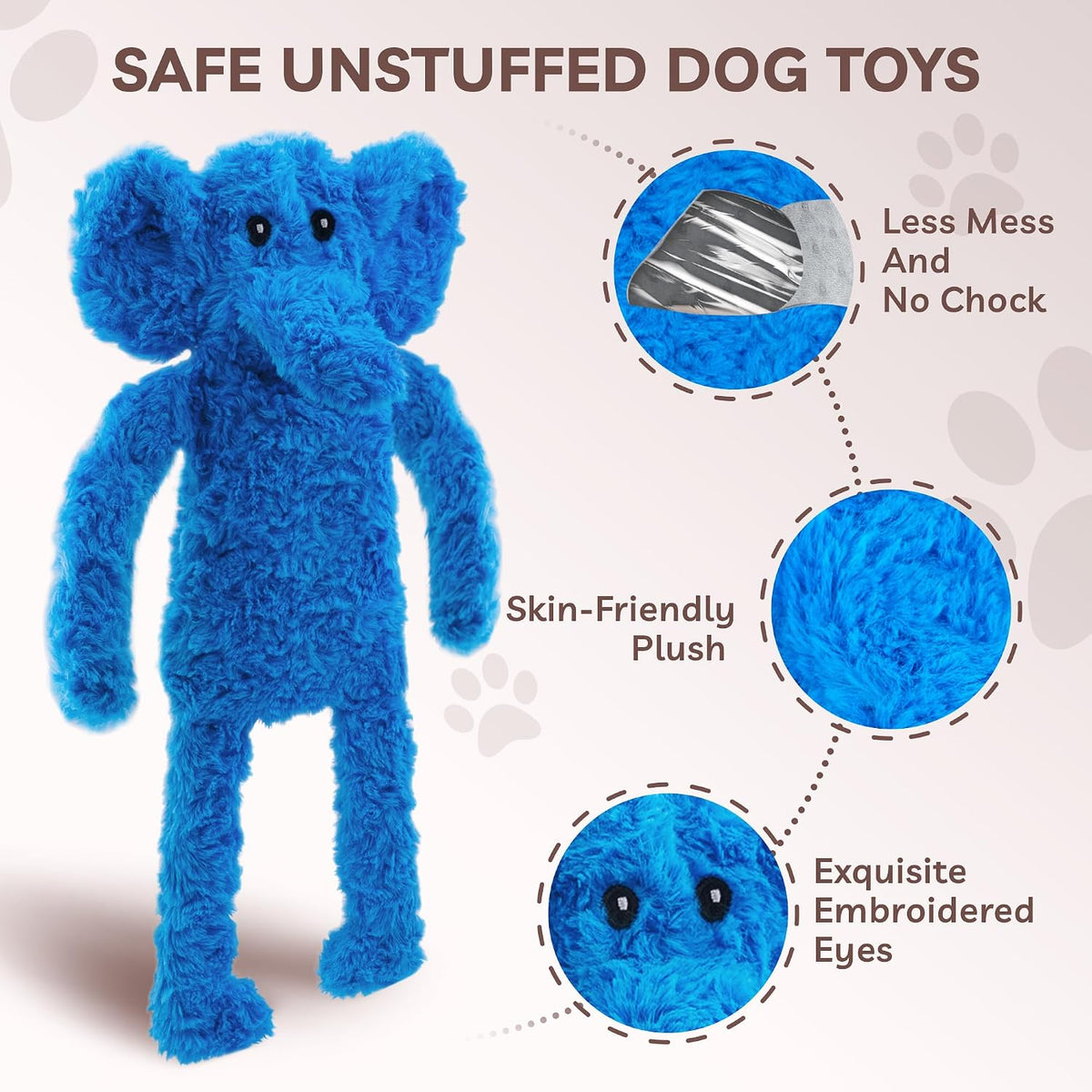 SHARLOVY No Stuffing Dog Toys 5 Pack, Crinkle Interactive Dogs Toy for Boredom, Puppy Toys for Teething to Keep Them Busy, Cute Squeaky Dogs Toy for Small, Medium, and Large Breed