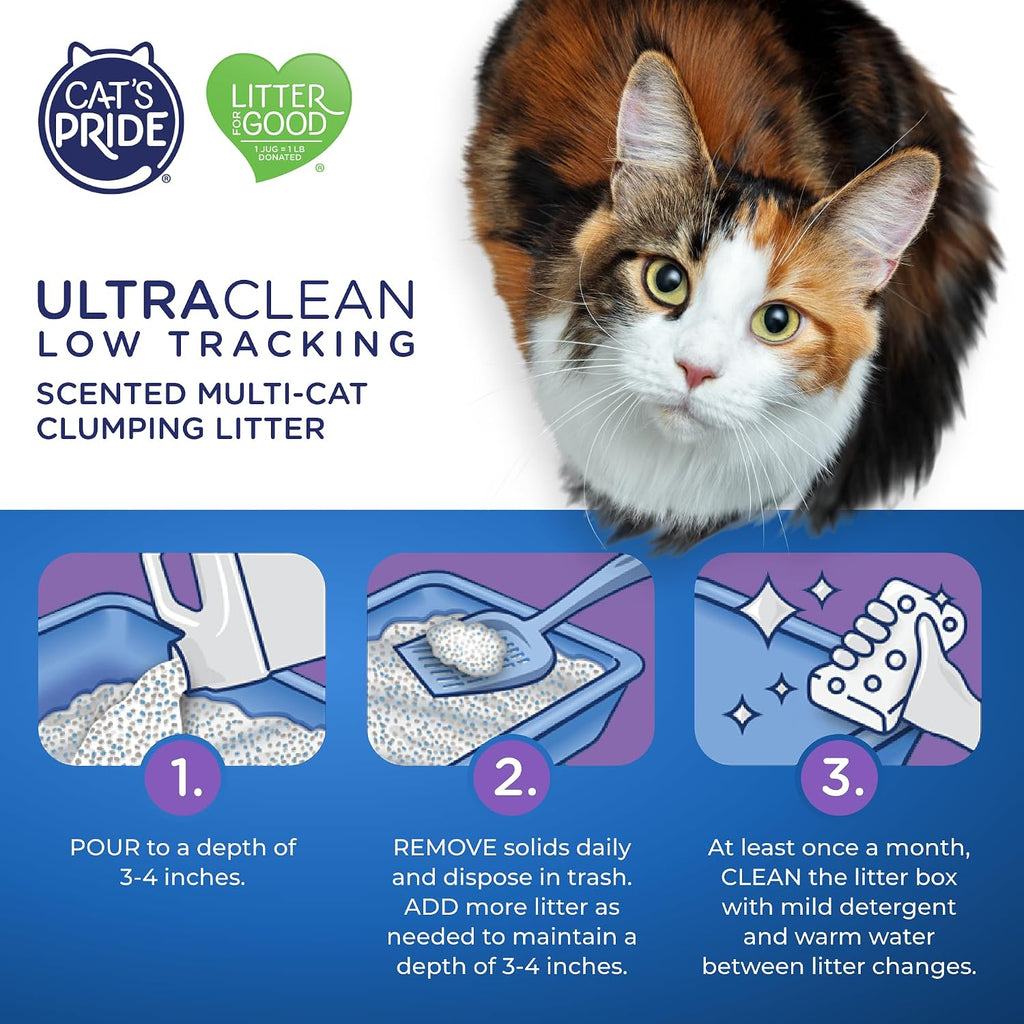 Cat's Pride UltraClean Low Tracking Powerful Clumping Litter Scented, 15 Pound (Pack of 2)