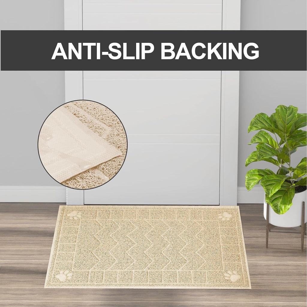 Cat Litter Box Mat, 35" x 24" Large Waterproof Litter Trapping Mat | Thick Mesh Traps Litter, Non-Slip Kitty Litter Mat for Indoor Cat, Soft Paws, BPA-Free, Multi-Use, Easy Clean, Large Coverage