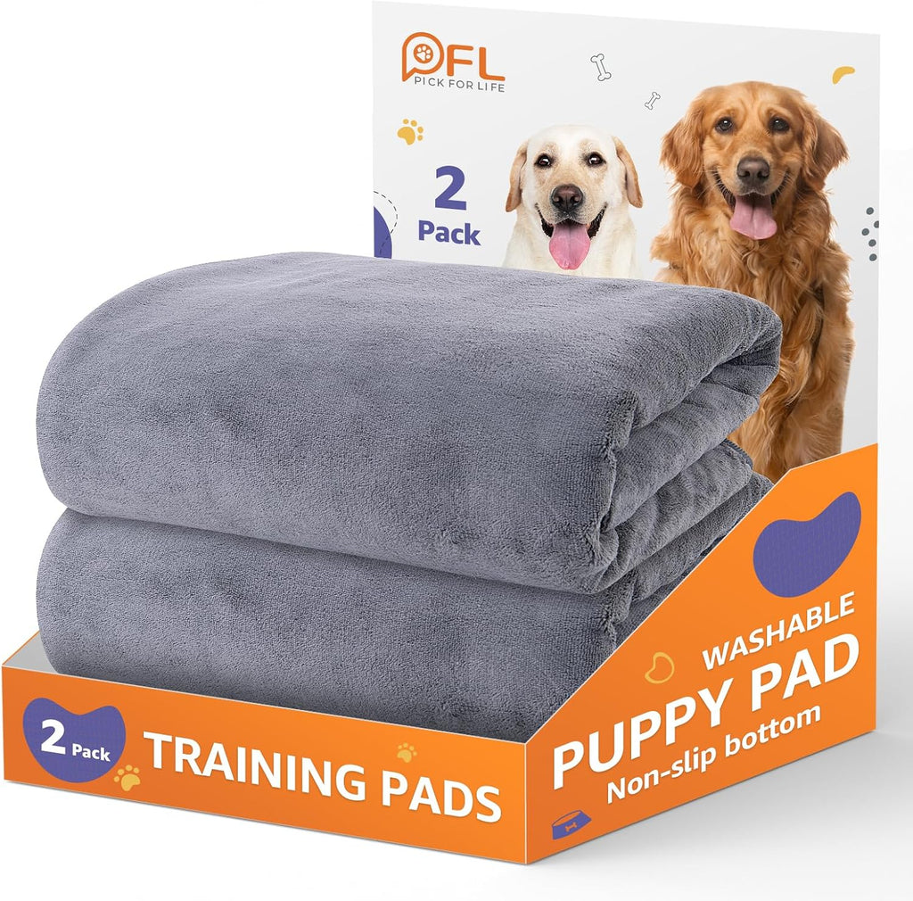 Washable Pee Pads for Dogs,2 Pack 48x48 Reusable Whelping Pads for Playpen | Waterproof, Absorbent, Leakproof,Dog Maat for Old Dog Incontinence, Potty Training, Order Control, Fast Dry