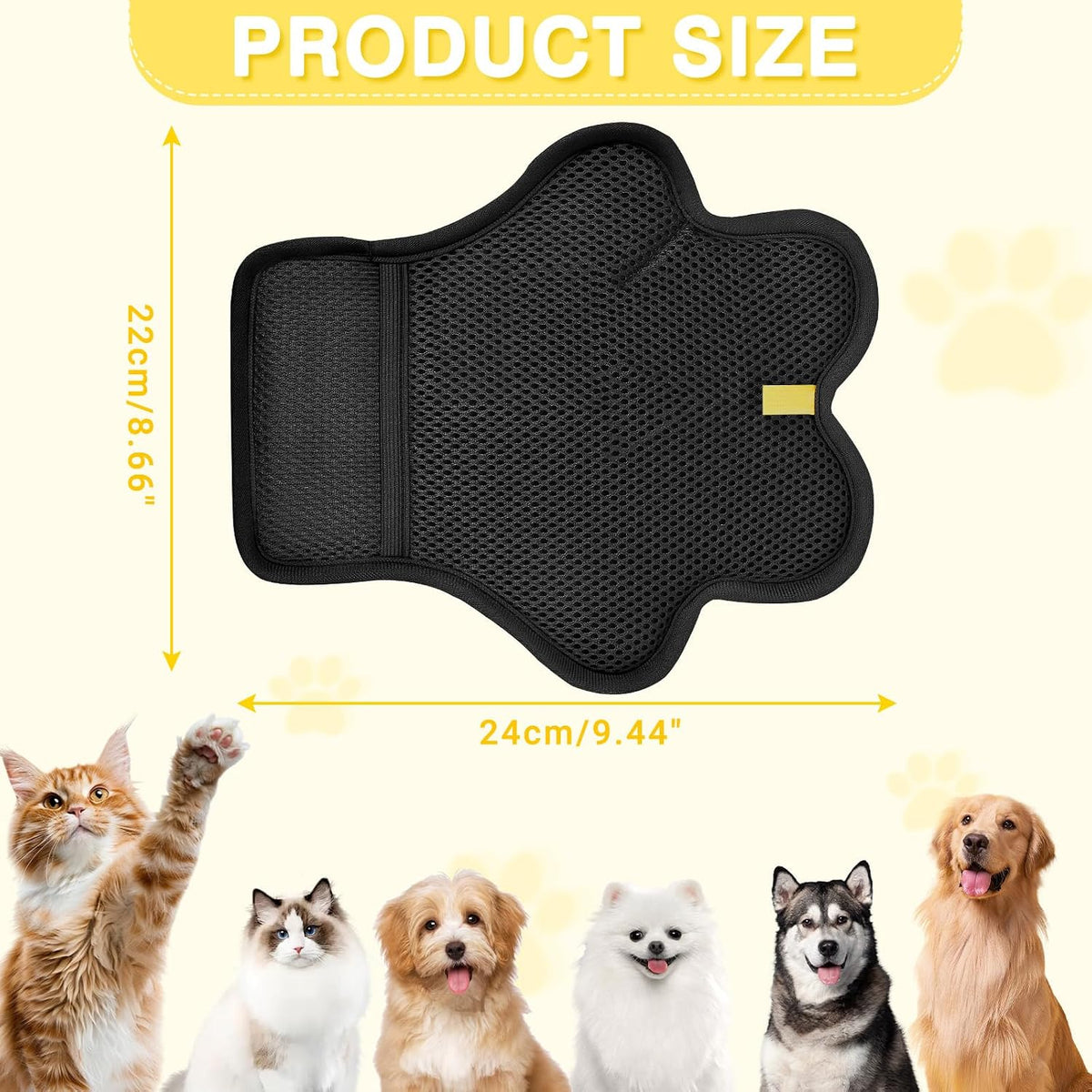 2PCSPet Hair Removal Glove for Cats & Dogs,Upgraded Reusable pet hair glove